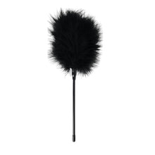 Puf de gadilat Bound to Please - Feather, ideal pentru jocuri senzoriale, negru