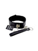 Colier cu lesa Bound to Please - Furry Collar, din piele cu lant metalic, Neagra