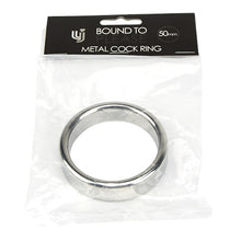 Inel pentru penis Bound To Please - Metal Cock Ring, din metal, argintiu, 50 mm