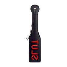 Paleta Bound to Please - SLUT Spanking Paddle, pentru jocuri erotice BDSM, Neagra