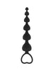 Bile anale BLACK&SILVER Mila Anal Heart-Beads, rozariu anal din silicon, bile în formă de inimă, diametru progesiv 1 - 3.2 cm, negru