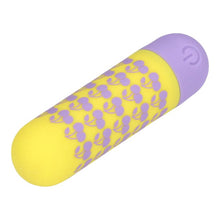 Vibrator bullet S-LINE I Cherryish You, pentru stimularea clitorisului, design cu cireșe, 10 funcții de vibrație, galben cu mov