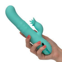 Vibrator rabbit CALEXOTICS Bel Air Bombshell, pentru stimularea clitorisului și punctului G, 3 funcții de rotație, 10 funcții de vibrație, verde turcoaz