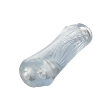 Masturbator dublu CALEXOTICS Cyclone Dual Ribbed Stroker XL, din TPE, cu texturi variate, lungime 24.25 cm, transparent