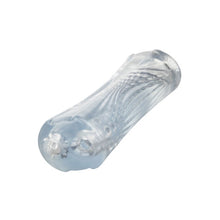 Masturbator dublu CALEXOTICS Cyclone Dual Ribbed Stroker XL, din TPE, cu texturi variate, lungime 24.25 cm, transparent