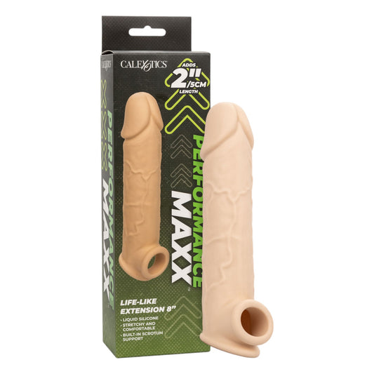 Manson CALEXOTICS - Performance MAXX 8'', pentru extensia penisului, din silicon, culoarea pielii