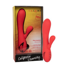 Vibrator rabbit CALEXOTICS Palisades Passion, pentru stimularea clitorisului și punctului G, cu funcție de încălzire, 10 funcții de vibrație, roșu