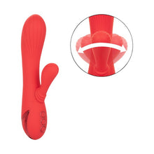 Vibrator rabbit CALEXOTICS Palisades Passion, pentru stimularea clitorisului și punctului G, cu funcție de încălzire, 10 funcții de vibrație, roșu