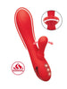 Vibrator rabbit CALEXOTICS Palisades Passion, pentru stimularea clitorisului și punctului G, cu funcție de încălzire, 10 funcții de vibrație, roșu