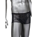 Boxeri sexy CALEXOTICS Radiance Boxer Briefs, lenjerie erotică pentru bărbați, din plasă cu strasuri, negru, mărime universală (50-3)