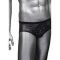Chilot sexy bărbați CALEXOTICS Radiance Classic Briefs, lenjerie erotică din plasă cu strasuri, negru, mărime universală (45-3)