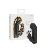 Vibrator CALEXOTICS Raven Butterfly, cu stimulator dublu pentru clitoris și punctul G, 10 funcții de vibrație, rezistent la apă IPX7, negru