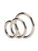Set 3 inele pentru penis CALEXOTICS Silver Ring Set, din oțel placat cu argint, dimensiuni progresive, 3.25 - 5 cm