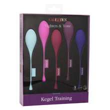 Set 5 bile kegel CALEXOTICS Tighten & Tone, pentru tonifierea mușchilor pelvieni, din silicon premium, multicolor