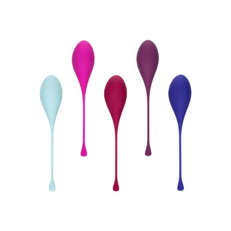 Set 5 bile kegel CALEXOTICS Tighten & Tone, pentru tonifierea mușchilor pelvieni, din silicon premium, multicolor
