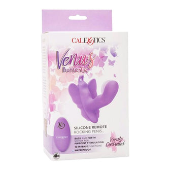 Vibrator CALEXOTICS Venus Butterfly, cu telecomandă, 12 funcții de vibrație, funcție de mișcare pentru stimularea punctului G, mov