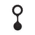 Inel cu greutate pentru penis COLT Weighted Ring Large, din silicon elastic, cu bilă de 110 grame, diametru inserabil 3.25 cm, negru
