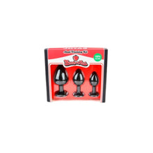 Set pug anal CANDY LUST - ANAL TRAINING, din silicon, 3 cm x 3.5 cm x 4.2 cm, negru