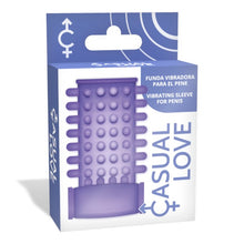 Manșon pentru penis CASUAL LOVE Ring Vibrating Sleeve, cu bullet inclus, pentru stimulare intensă și îngroșare, mov