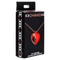 Stimulator clitoris CHARMED Heart Necklace, pandantiv în formă de inimă pe colier, 10 funcții de vibrație, roșu cu auriu