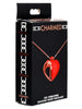 Stimulator clitoris CHARMED Heart Necklace, pandantiv în formă de inimă pe colier, 10 funcții de vibrație, roșu cu auriu