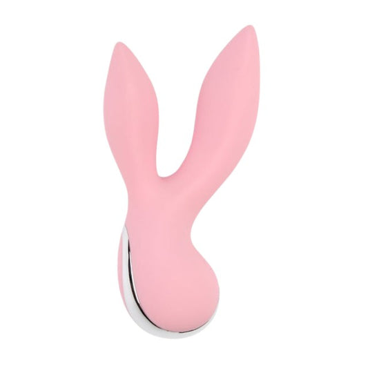 Vibrator CHISA Aphrovibe Oh My Rabbit, cu urechi de iepuraș, pentru clitoris și zone erogene, 10 funcții de vibrație, roz cu argintiu