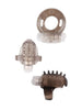 Set inele vibratoare pentru penis CHISA GK POWER Teaser Ring Kit, diametre 2 - 3.8 cm, maro transparent