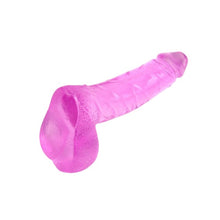 Dildo realist cu testicule CHISA Hi Basic - Ding Dong, din TPR moale și flexibil, lungime 13 cm, roz transparent