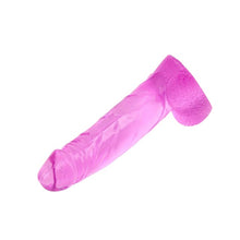 Dildo realist cu testicule CHISA Hi Basic - Ding Dong, din TPR moale și flexibil, lungime 13 cm, roz transparent