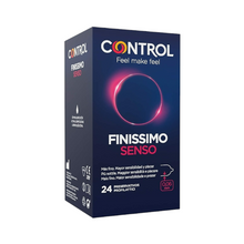 Prezervative subțiri CONTROL Finissimo Senso, din latex, lubrifiate, diametru 54 mm, 24 buc