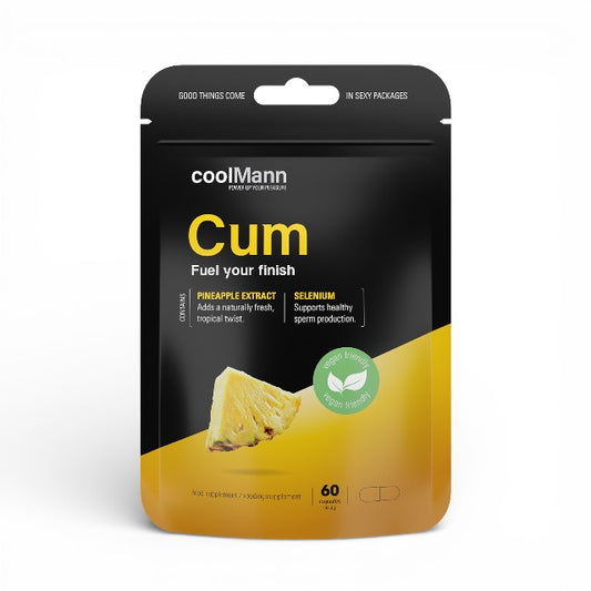 Capsule COOLMANN Cum, pentru creșterea volumului de spermă,cu L carnitină tartrat, extract de ananas, 60 buc