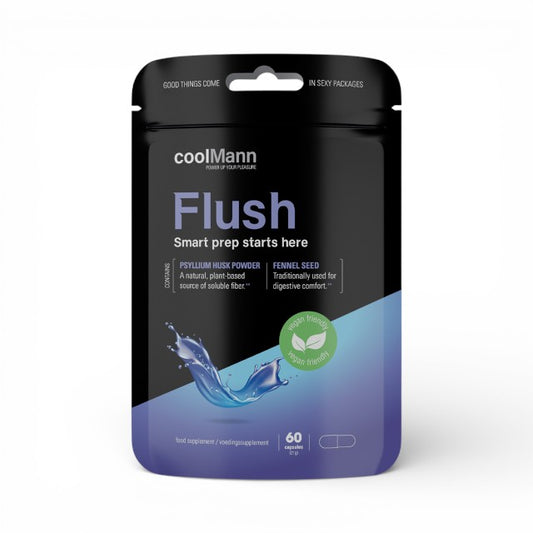 Capsule COOLMANN Flush, pentru stimularea tranzitului intestinal, bogat în fibre, complex de clorofilină de cupru, 60 buc