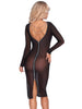 Rochie sexy COTTELLI Party Dress, lenjerie erotică din plasă cu lanț și fermoar pe spate, culoare negru, mărime L