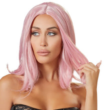 Perucă sexy COTTELLI Accessoires, pentru jocuri erotice și costume roleplay, lungime bob până la umăr, culoarea roz pastel