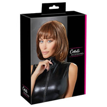 Perucă sexy COTTELLI Accessoires, pentru jocuri erotice și costume roleplay, bob scurt cu breton, culoarea maro