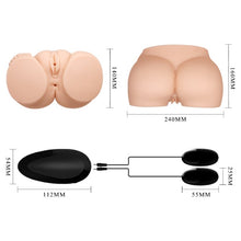 Masturbator automat CRAZY BULL Vaginal and Anal, simulare vaginală și anală, cu telecomandă, din TPR, culoarea pielii
