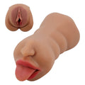 Masturbator dublu CRAZY BULL SARAH, cu simulare orală și vaginală realistă, rezistent la apă, lungime 18 cm, culoare natural închisă