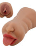 Masturbator dublu CRAZY BULL SARAH, cu simulare orală și vaginală realistă, rezistent la apă, lungime 18 cm, culoare natural închisă