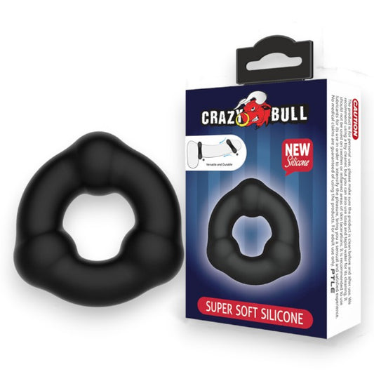 Inel pentru penis CRAZY BULL Super Soft Silicone Ring, texturat, din silicon foarte fin, rezistent la apă, diametru intern 18 mm