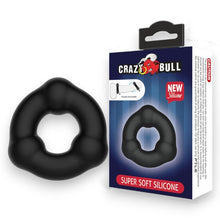 Inel pentru penis CRAZY BULL Super Soft Silicone Ring, texturat, din silicon foarte fin, rezistent la apă, diametru intern 18 mm