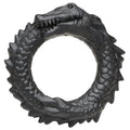 Inel pentru penis CREATURE COCKS Black Caiman, în formă de aligator, pentru jocuri de fantezie, din silicon, diametru 4 cm, negru