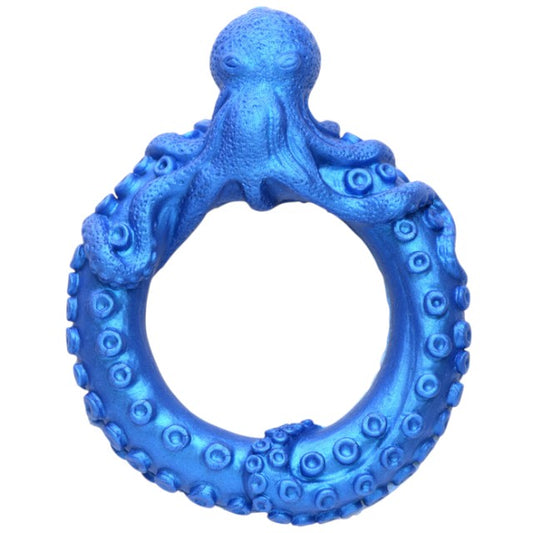 Inel pentru penis CREATURE COCKS Poseidon’s Octo-Ring, design cu caracatiță, pentru jocuri de fantezie, diametru 4 cm, albastru