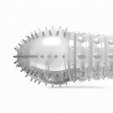 Manșon pentru penis CRUSHIOUS Dotted, pentru îngroșare și stimulare intensă, texturat, cu striații, transparent, 15.5 cm