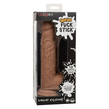 Vibrator CalExotics - Squirting Fuck Stick, realistic cu functie de ejaculare si 10 functii de vibratie, maro inchis, 22.7 cm