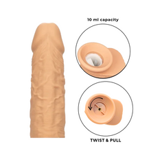 Vibrator CALEXOTICS Squirting Fuck Stick, realistic cu funcție de ejaculare, 10 funcții de vibrație, culoarea pielii, 22.7 cm