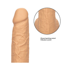 Vibrator CalExotics - Squirting Fuck Stick, realistic cu functie de ejaculare si 10 functii de vibratie, maro deschis, 22.7 cm