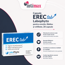Capsule ErecTab, Labophyto, pentru erecție, libidou și virilitate, 20 capsule