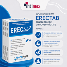 Capsule ErectaB, Labophyto, pentru erecție, libidou și virilitate, 4 capsule