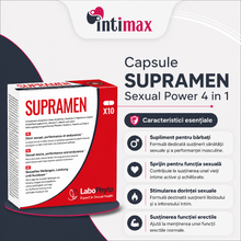 Capsule SUPRAMEN Sexual Power 4 in 1, Labophyto, potență, erecție, întârziere ejaculare, libido, 10 capsule