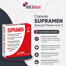 Capsule SUPRAMEN Sexual Power 4 în 1, Labophyto, potență, erecție, întârziere ejaculare, libido, 20 capsule